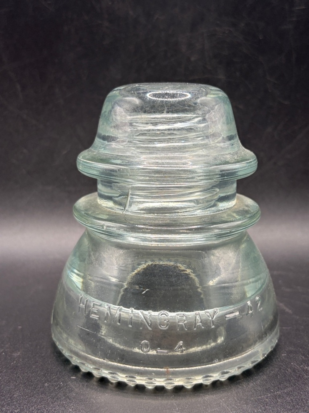 Hemingray 42 USA Vintage Clear Glass Insulator, Collectible Industrial Decor